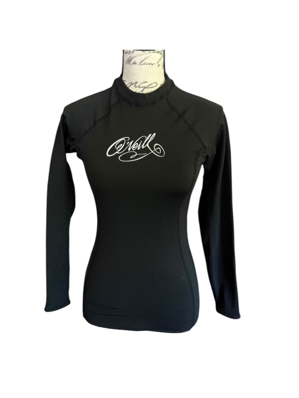 O'Neill Women's Black Therma 8oz Long Sleeve Rashguard Size 6